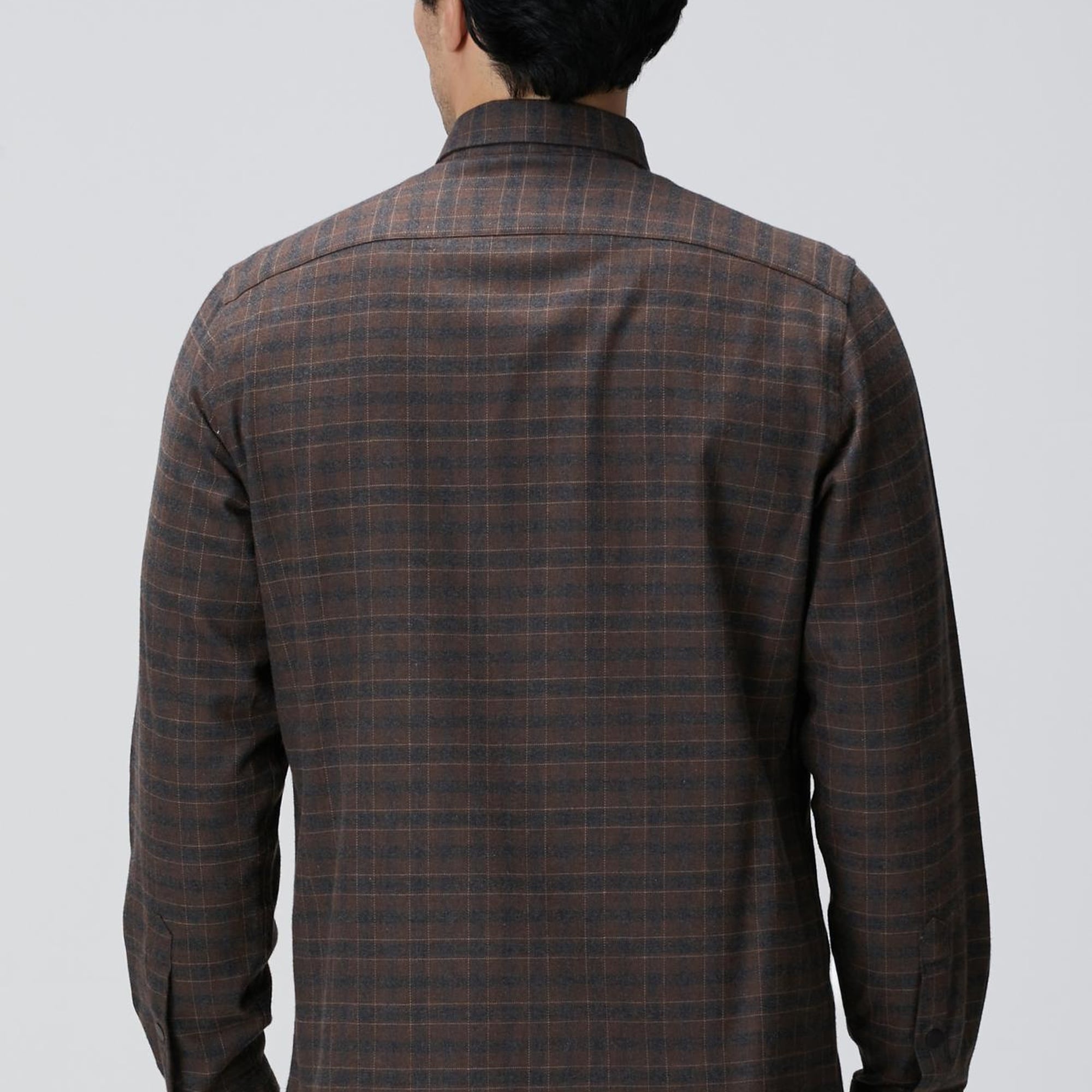 Network Erkek Kahverengi Ekose Desenli Gömlek