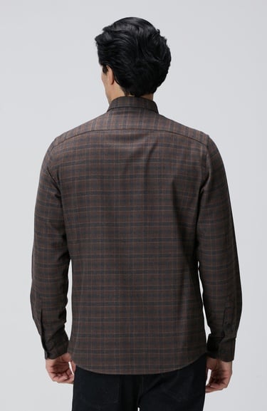 Network Erkek Kahverengi Ekose Desenli Gömlek