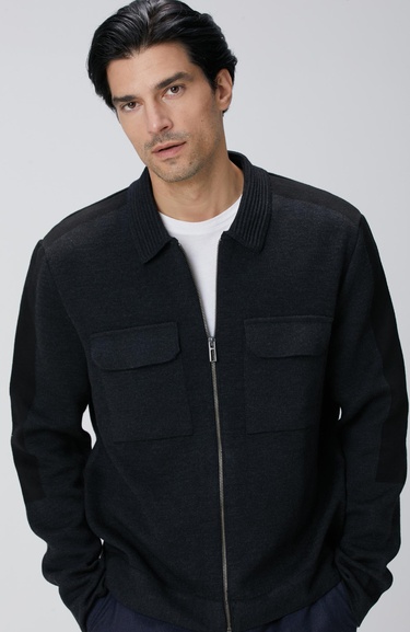  Network Erkek Antrasit Triko Dış Gömlek