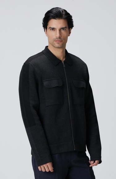  Network Erkek Antrasit Triko Dış Gömlek