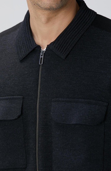  Network Erkek Antrasit Triko Dış Gömlek