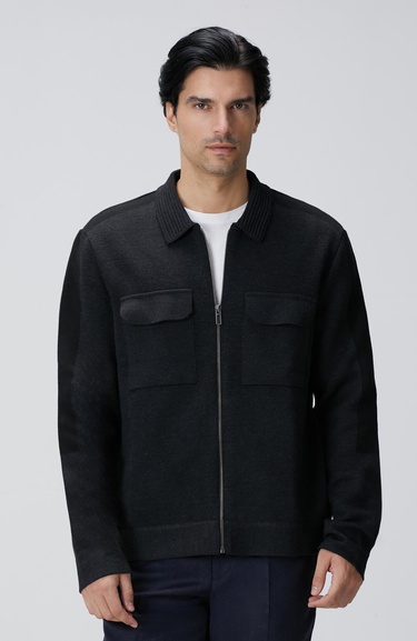  Network Erkek Antrasit Triko Dış Gömlek