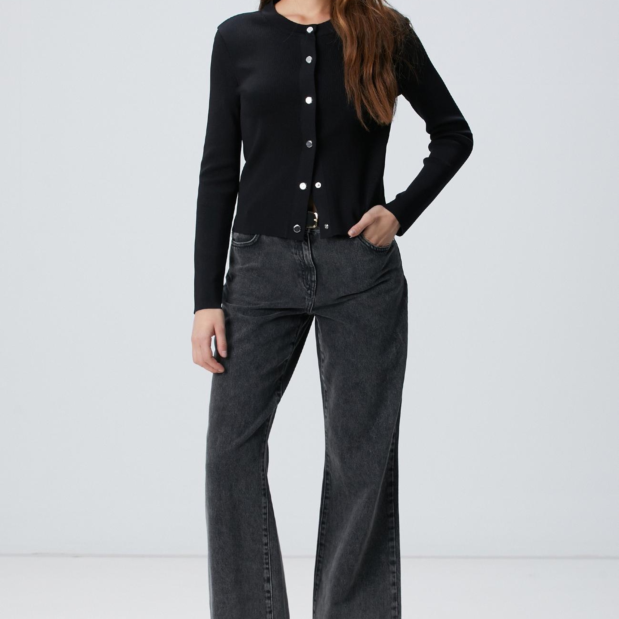 Network Kadın Siyah Hırka