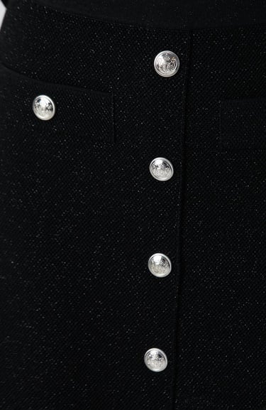  Network Kadın Siyah Simli Mini Triko Etek