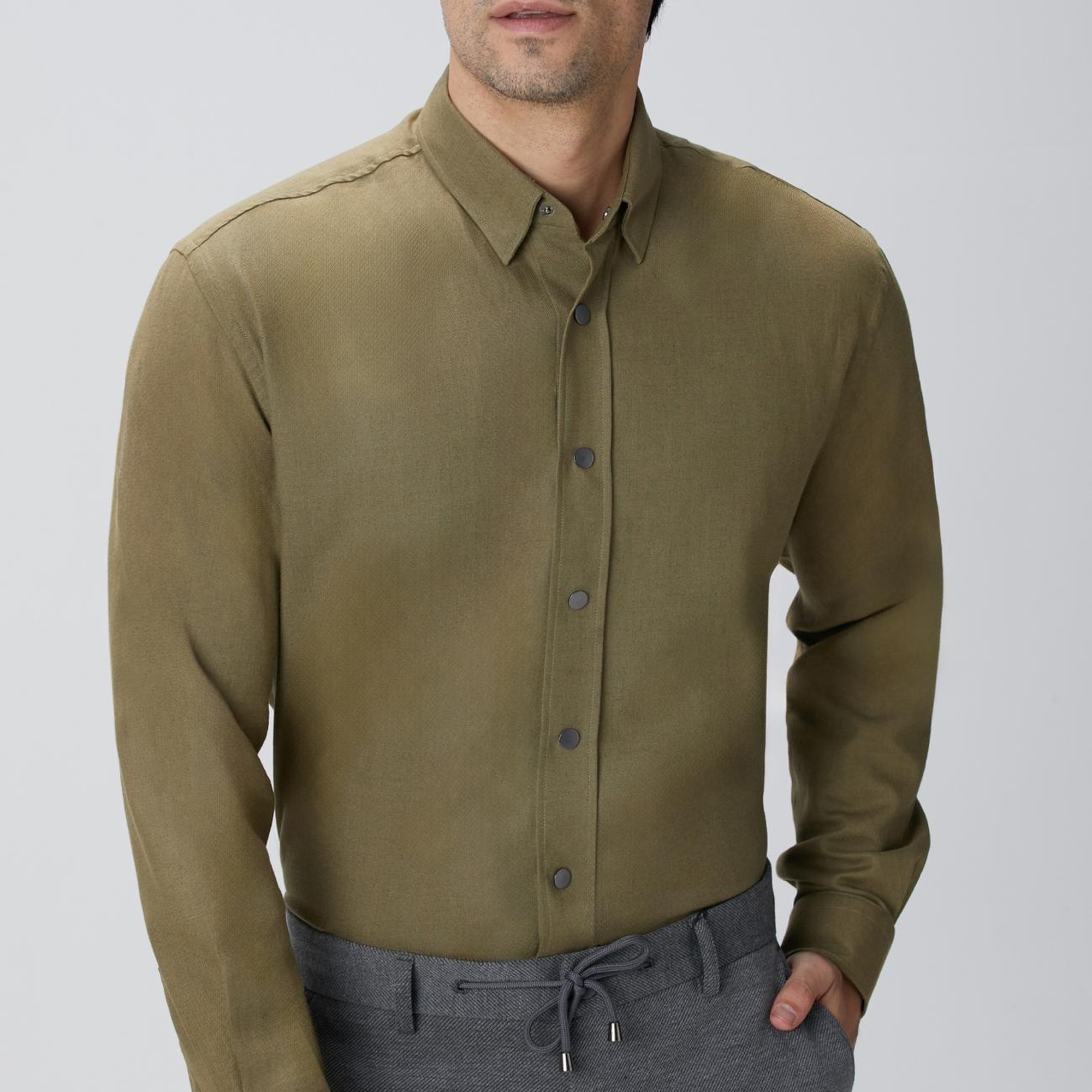 Network Erkek Haki Flanel Gömlek