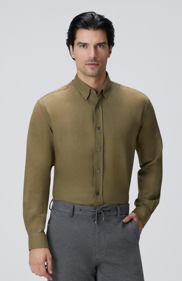  Network Erkek Haki Flanel Gömlek