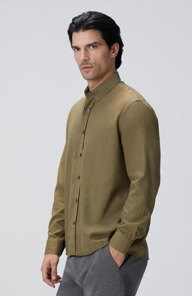  Network Erkek Haki Flanel Gömlek