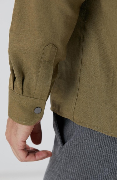  Network Erkek Haki Flanel Gömlek