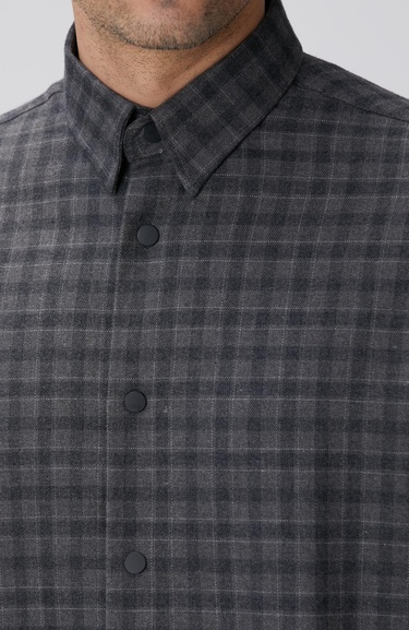  Network Erkek Antrasit Ekose Desenli Gömlek