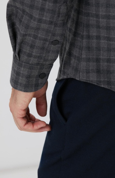  Network Erkek Antrasit Ekose Desenli Gömlek