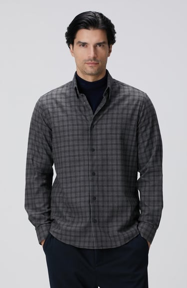  Network Erkek Antrasit Ekose Desenli Gömlek