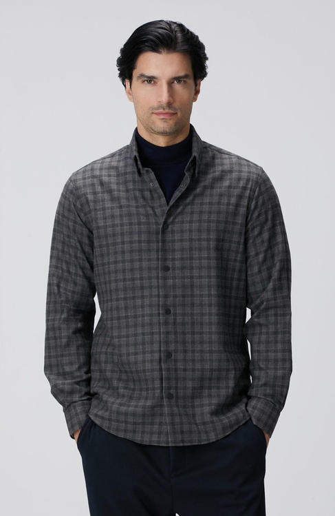  Network Erkek Antrasit Ekose Desenli Gömlek