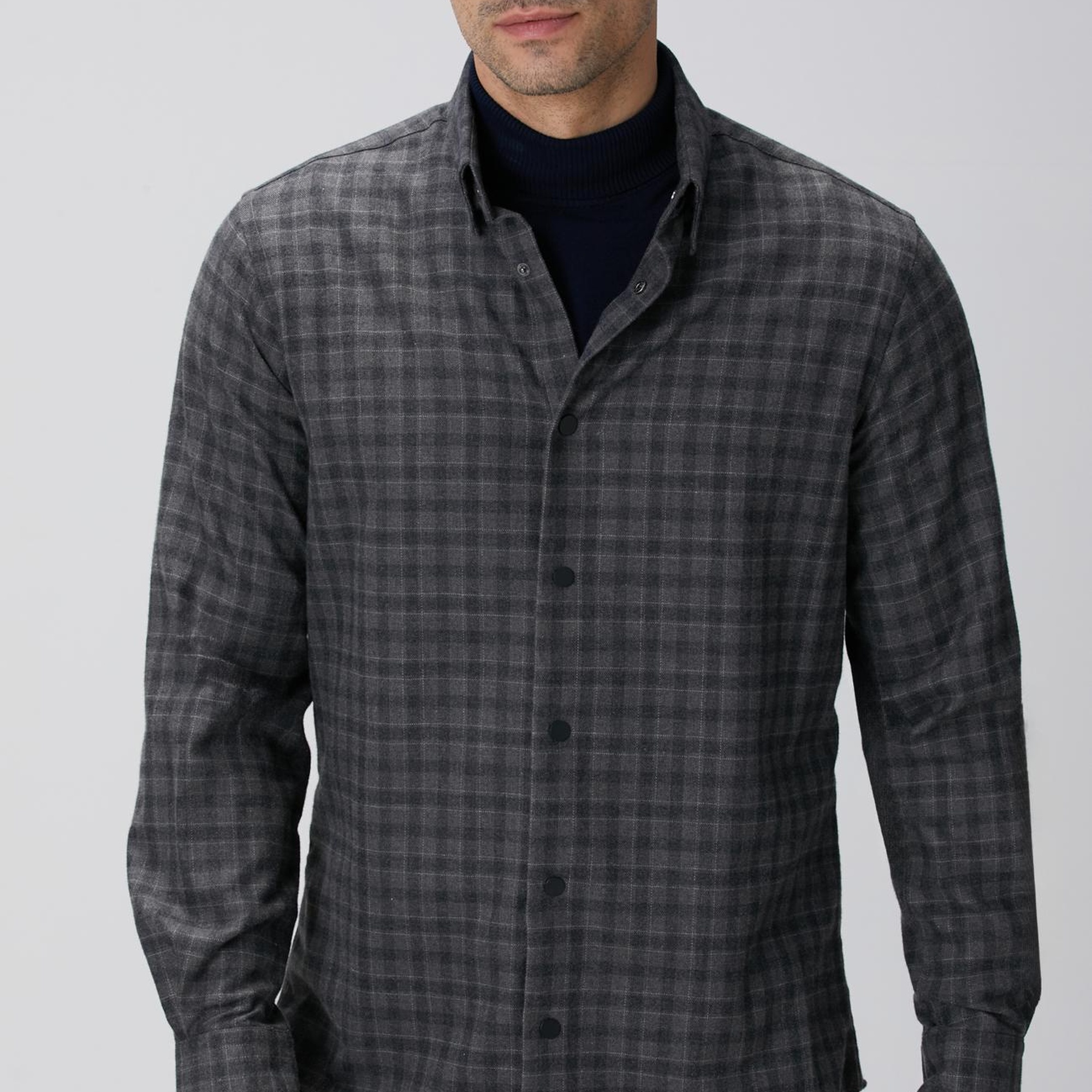 Network Erkek Antrasit Ekose Desenli Gömlek