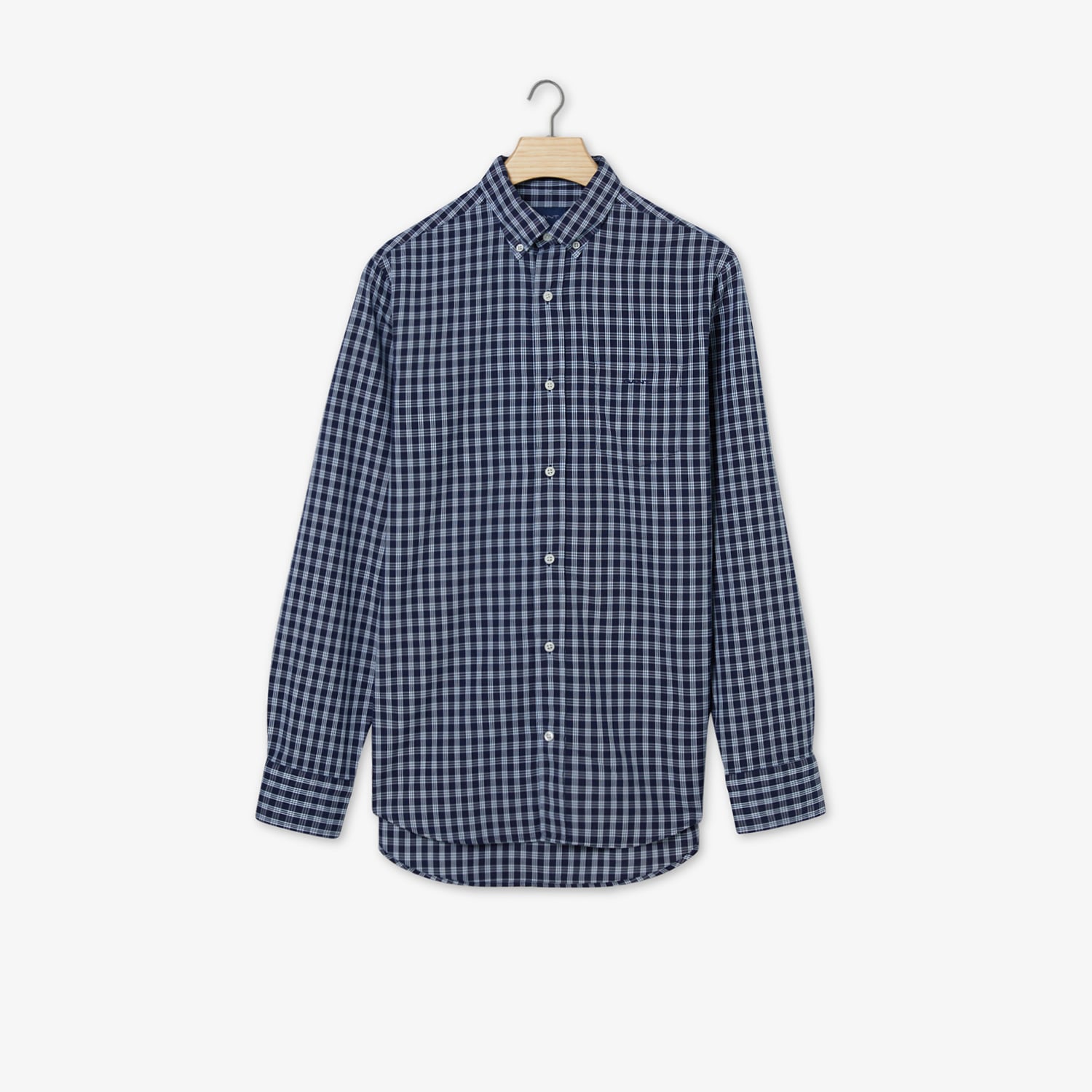  Gant Erkek Lacivert Regular Fit Kareli Gömlek