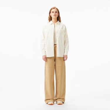  Lacoste Kadın Regular Fit Bej Eşofman Altı