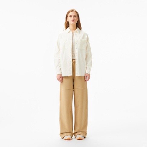  Lacoste Kadın Regular Fit Bej Eşofman Altı