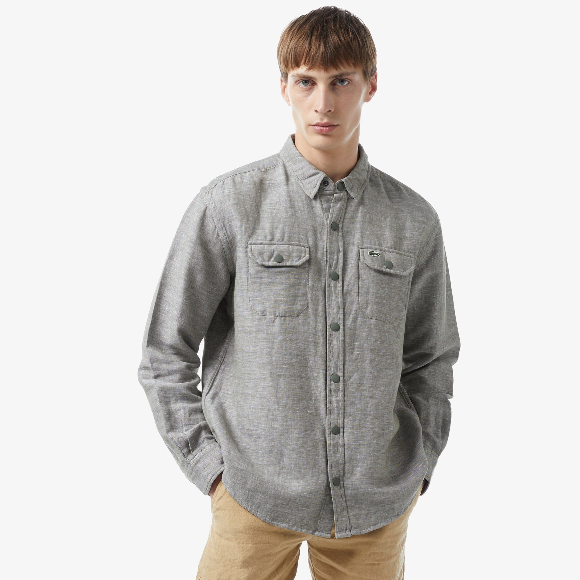 Lacoste Erkek Relaxed Fit Yeşil Gömlek