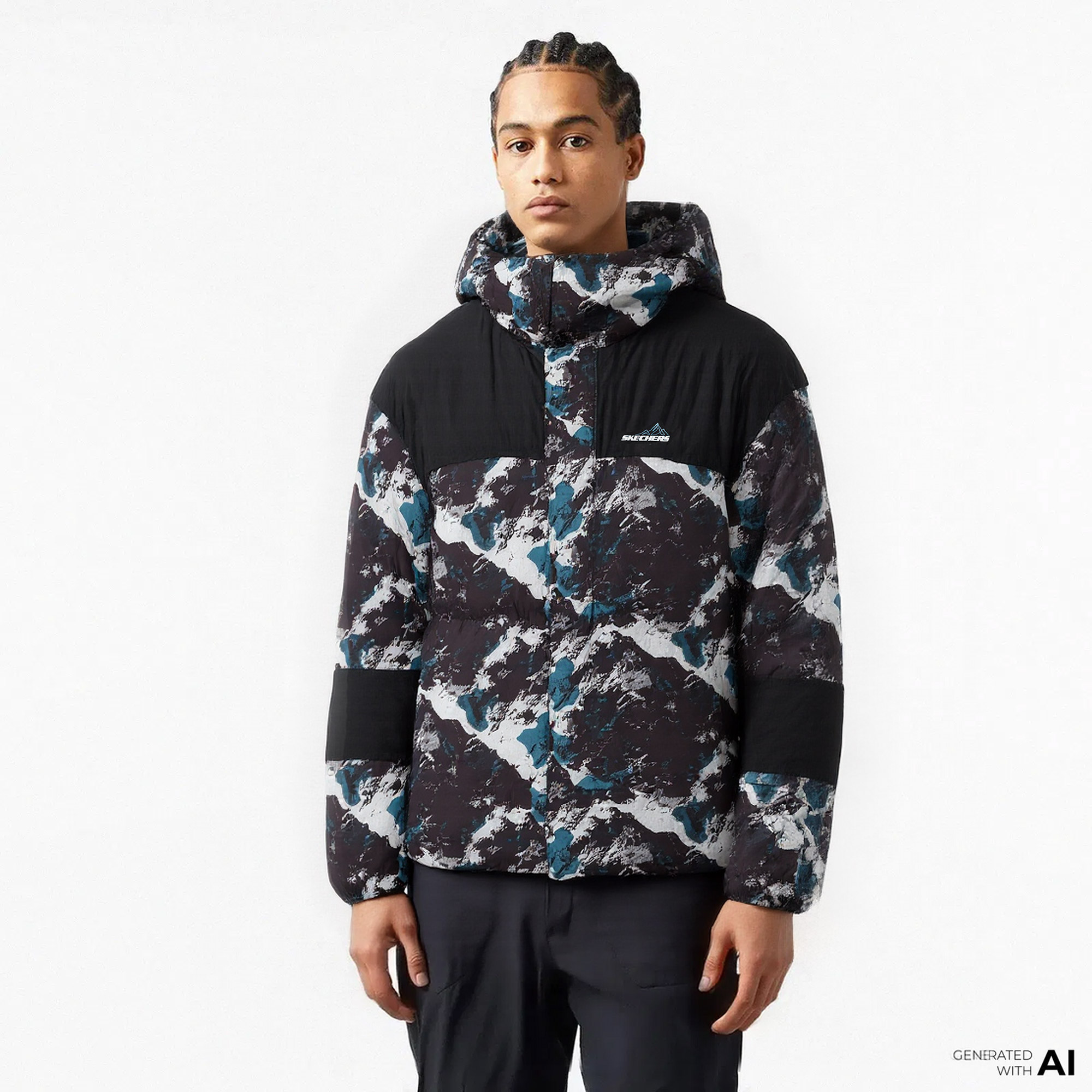  Skechers Outerwear Padded Erkek Renkli Günlük Mont