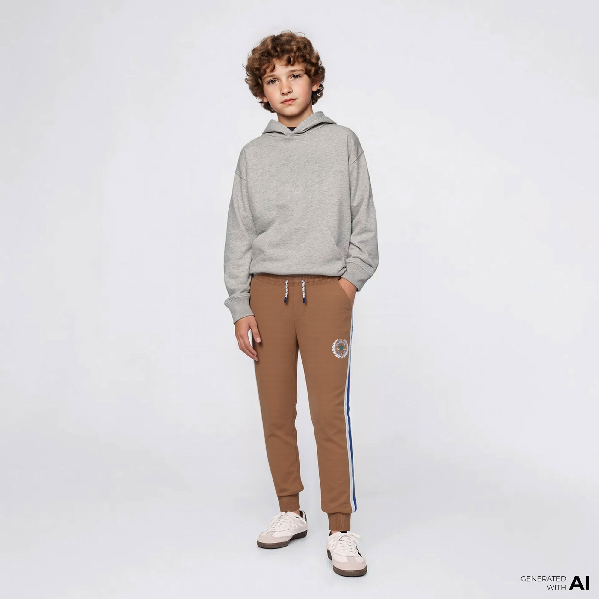 Converse Rec Club Side Stripe Jogger Çocuk Kahverengi Eşofman Altı