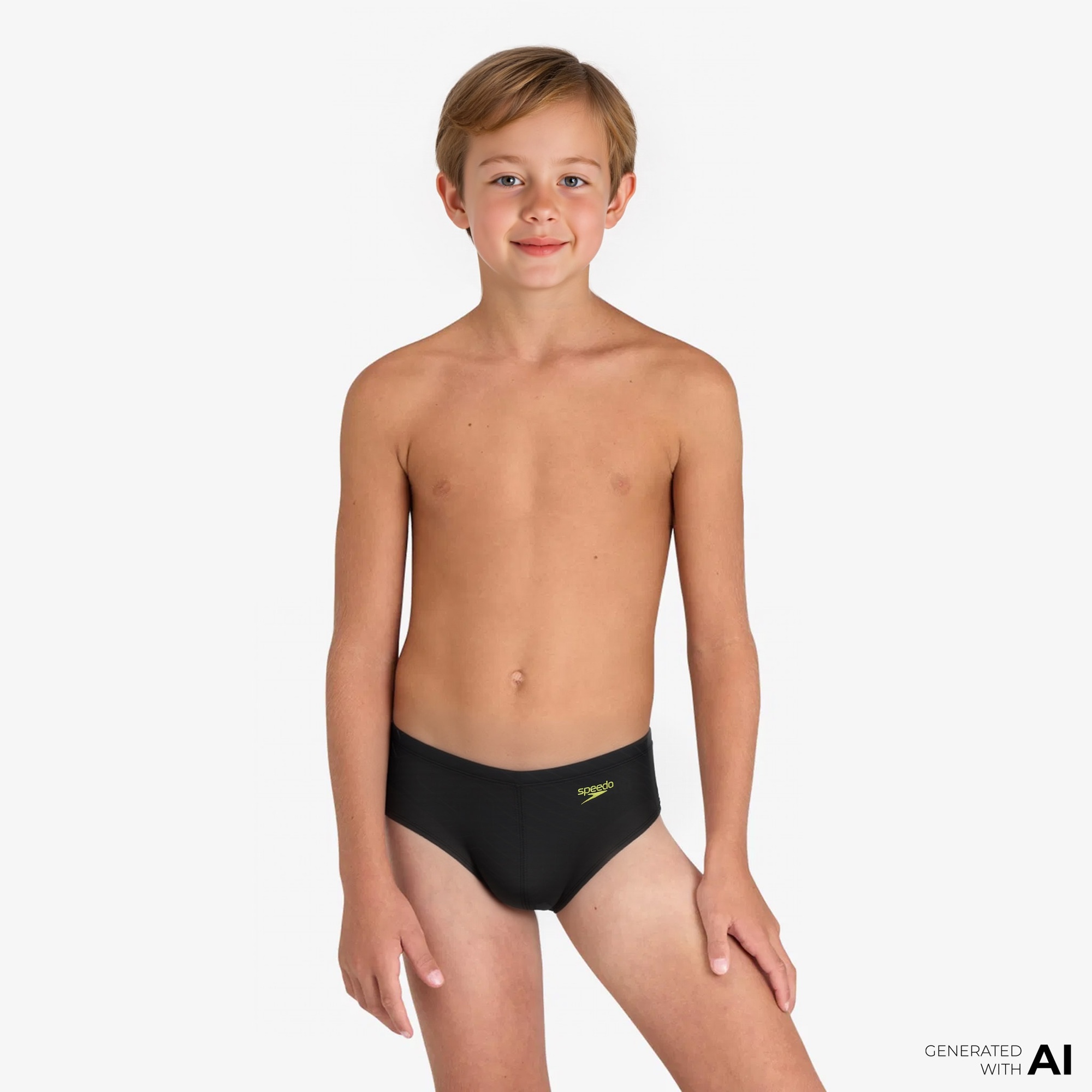 Speedo Logo 6.5 cm Çocuk Siyah Slip Mayo