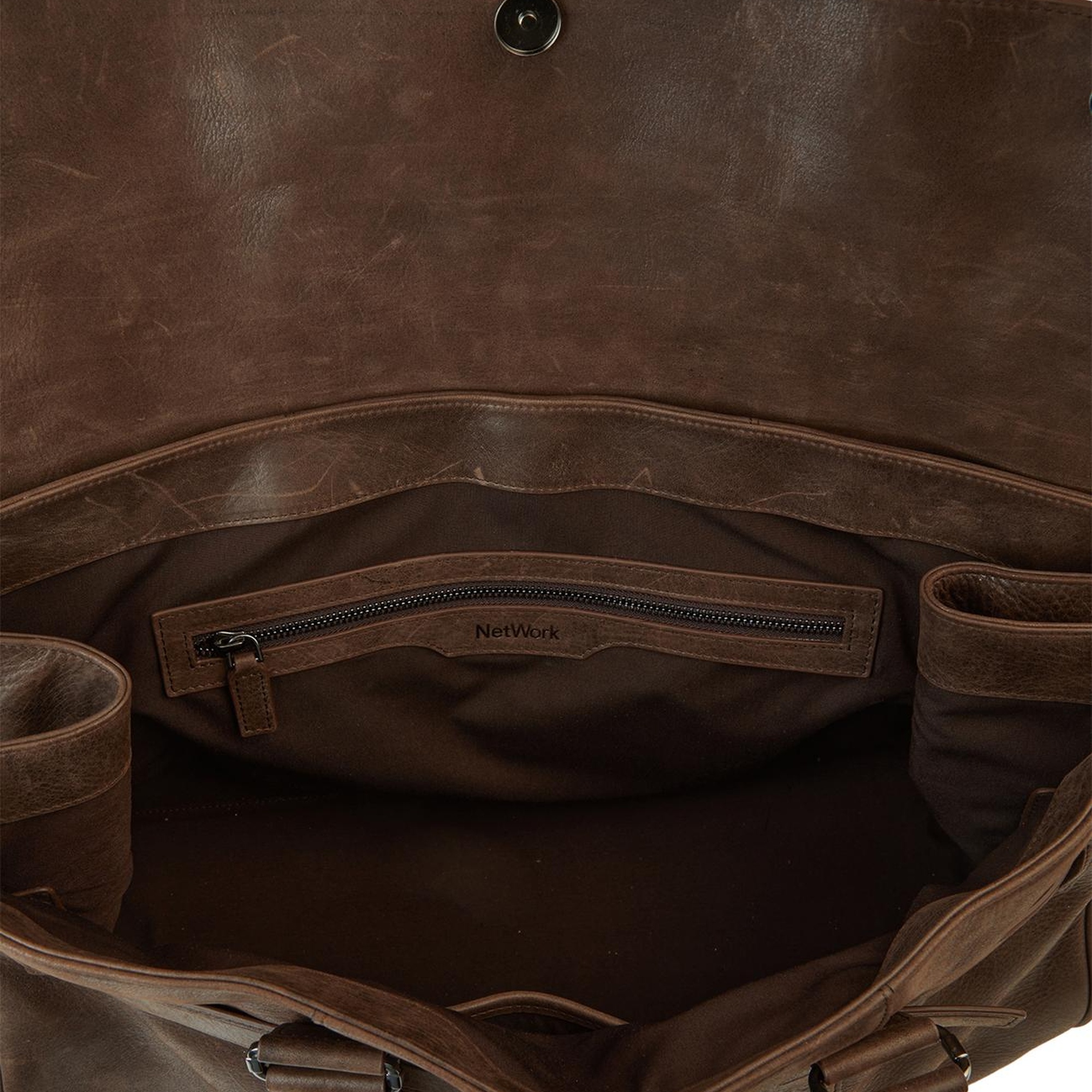 Network Erkek Kahverengi Deri Seyahat Çantası