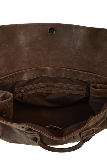  Network Erkek Kahverengi Deri Seyahat Çantası