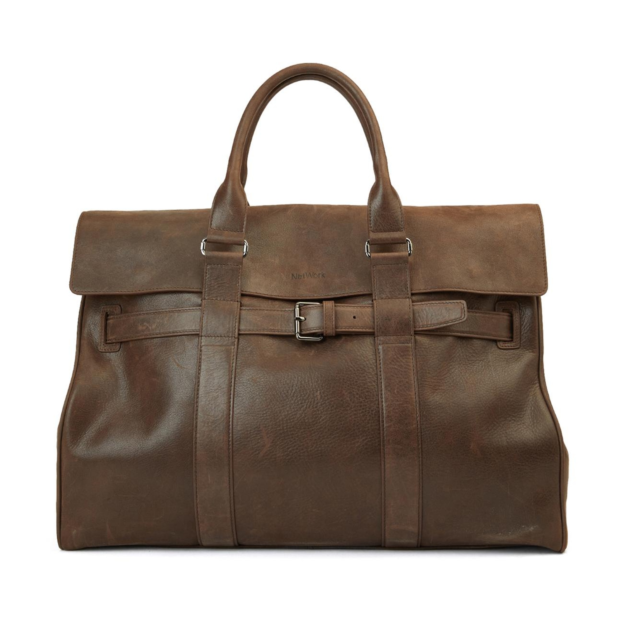 Network Erkek Kahverengi Deri Seyahat Çantası