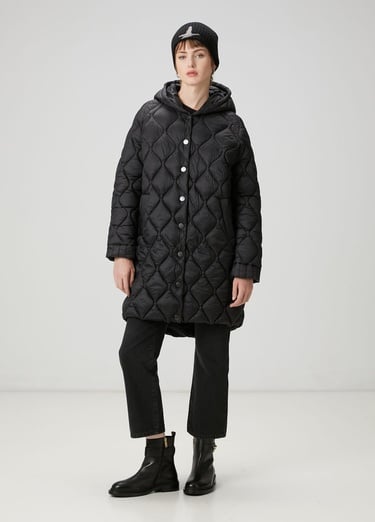  Beymen Club Kadın Siyah Kapüşonlu Kapitoneli Mont