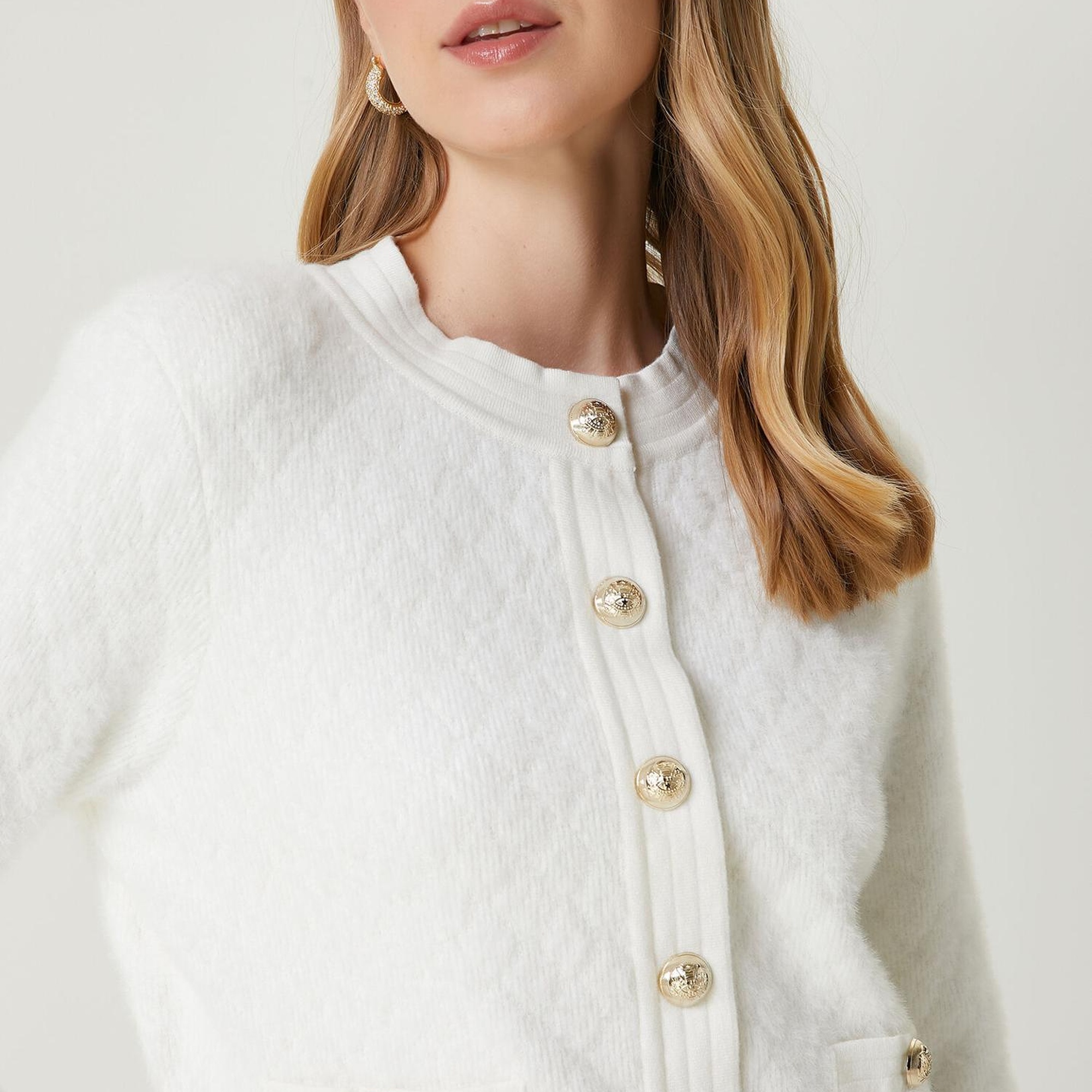 Beymen Club Kadın Kırık Beyaz Tüylü Hırka