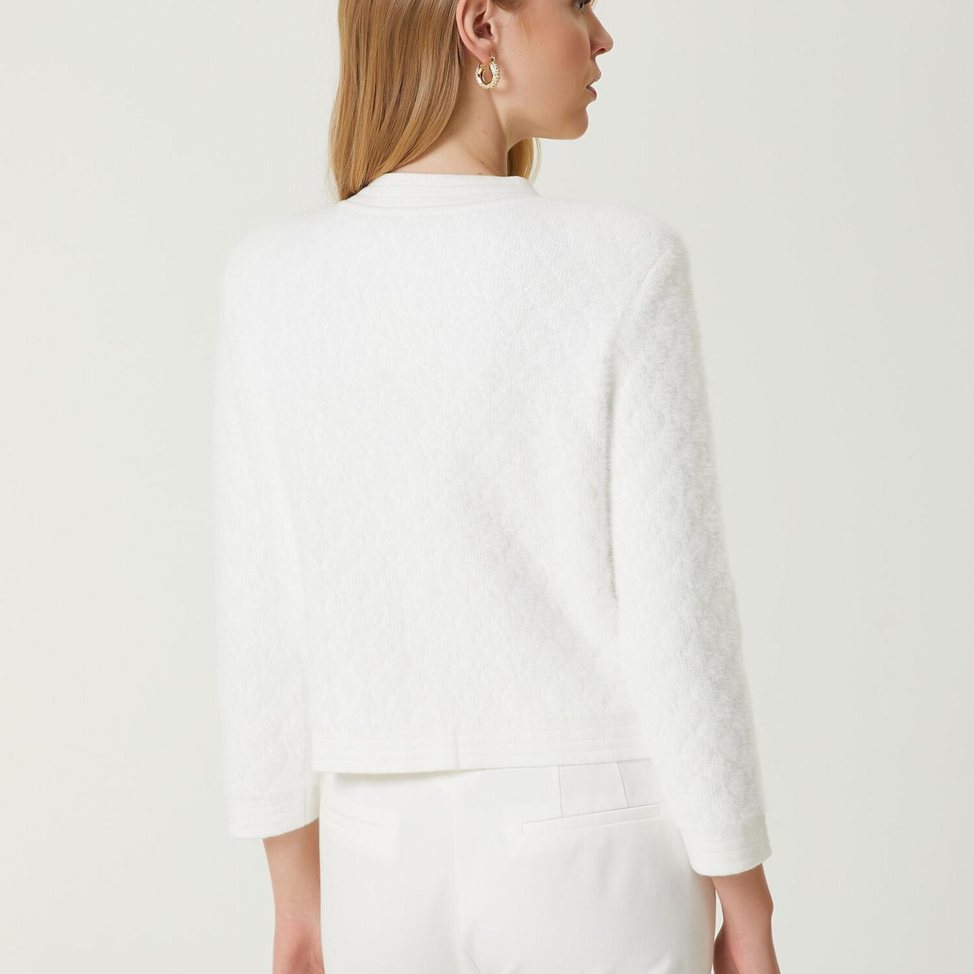 Beymen Club Kadın Kırık Beyaz Tüylü Hırka