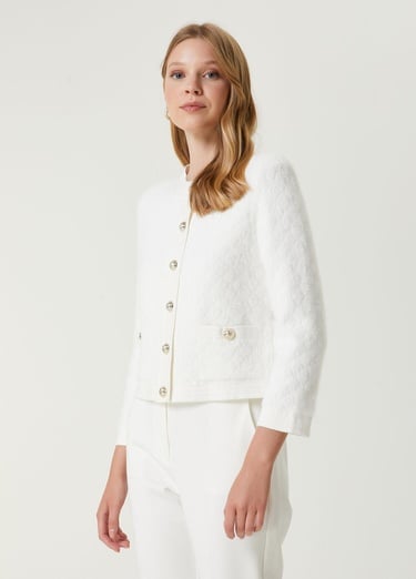  Beymen Club Kadın Kırık Beyaz Tüylü Hırka