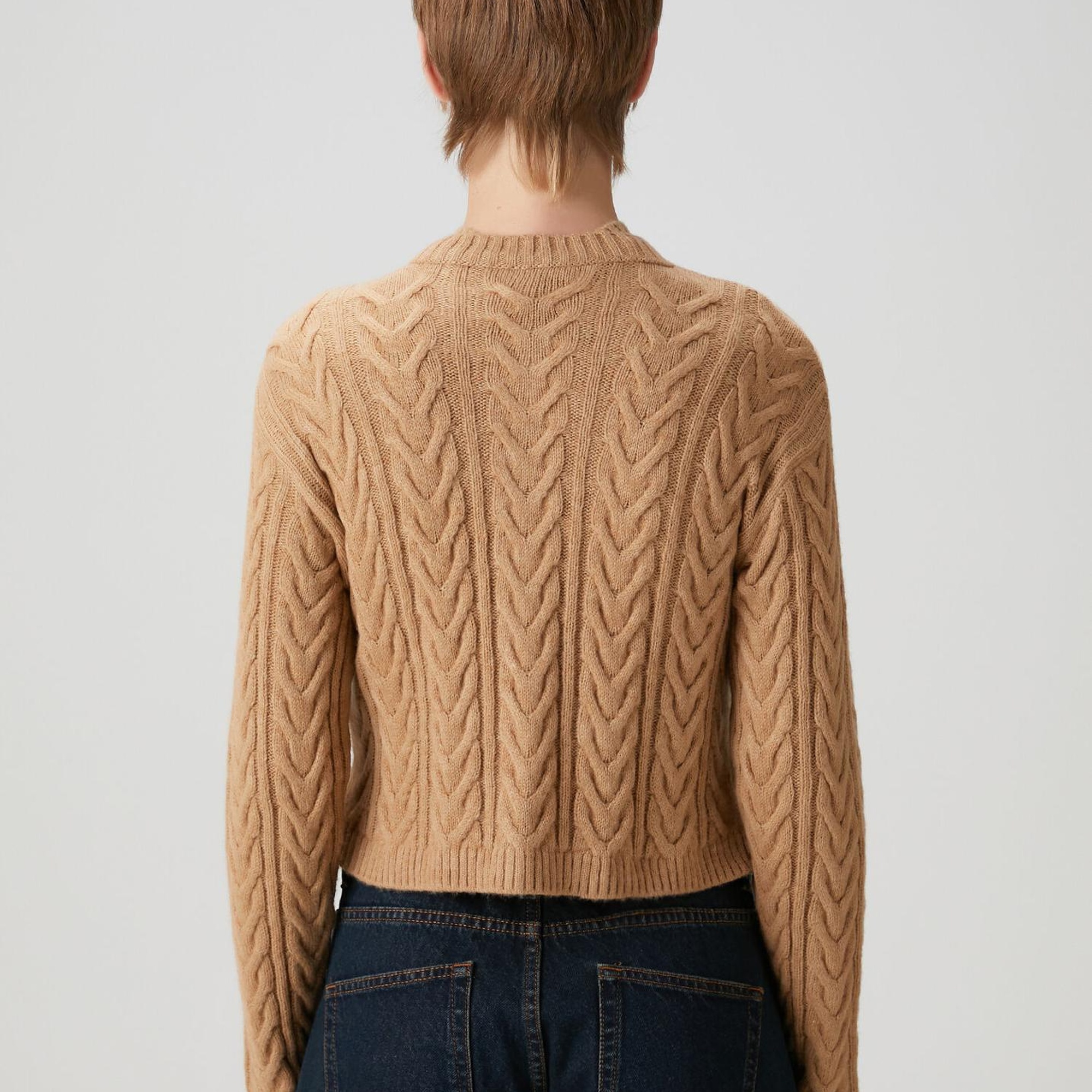 Beymen Club Kadın Bej Balıksırtı Desenli Hırka