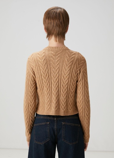  Beymen Club Kadın Bej Balıksırtı Desenli Hırka