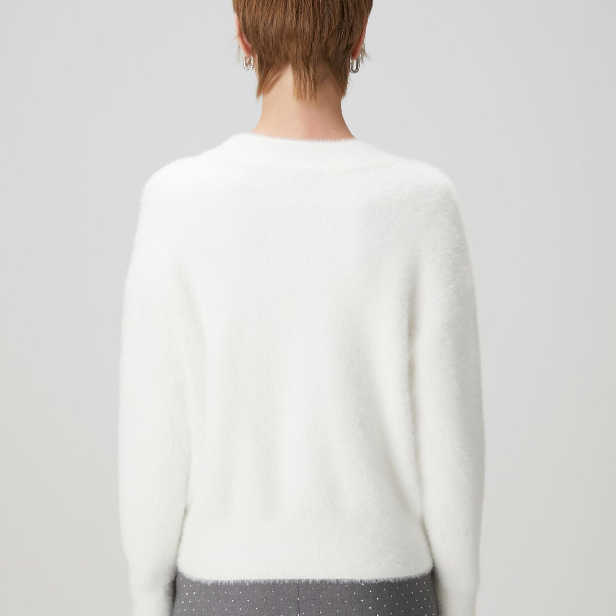 Beymen Club Kadın Beyaz İşlemeli Logolu Kazak