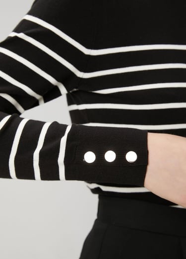  Beymen Club Kadın Siyah Beyaz Çizgili Kazak
