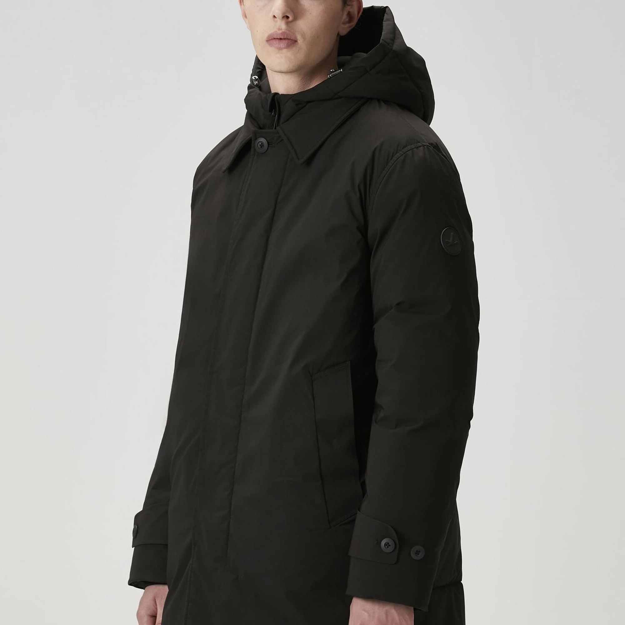 Beymen Club Erkek Siyah Kapüşonlu Kaban