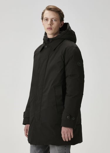  Beymen Club Erkek Siyah Kapüşonlu Kaban