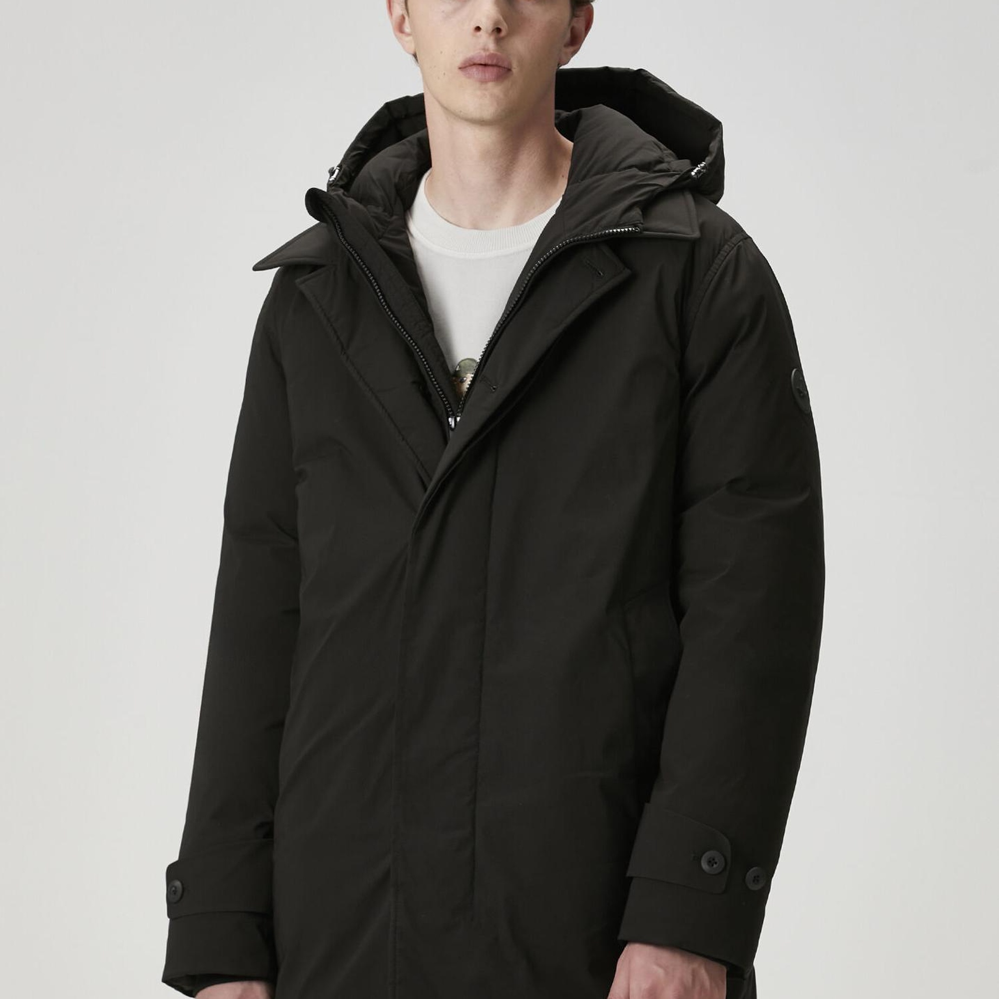 Beymen Club Erkek Siyah Kapüşonlu Kaban