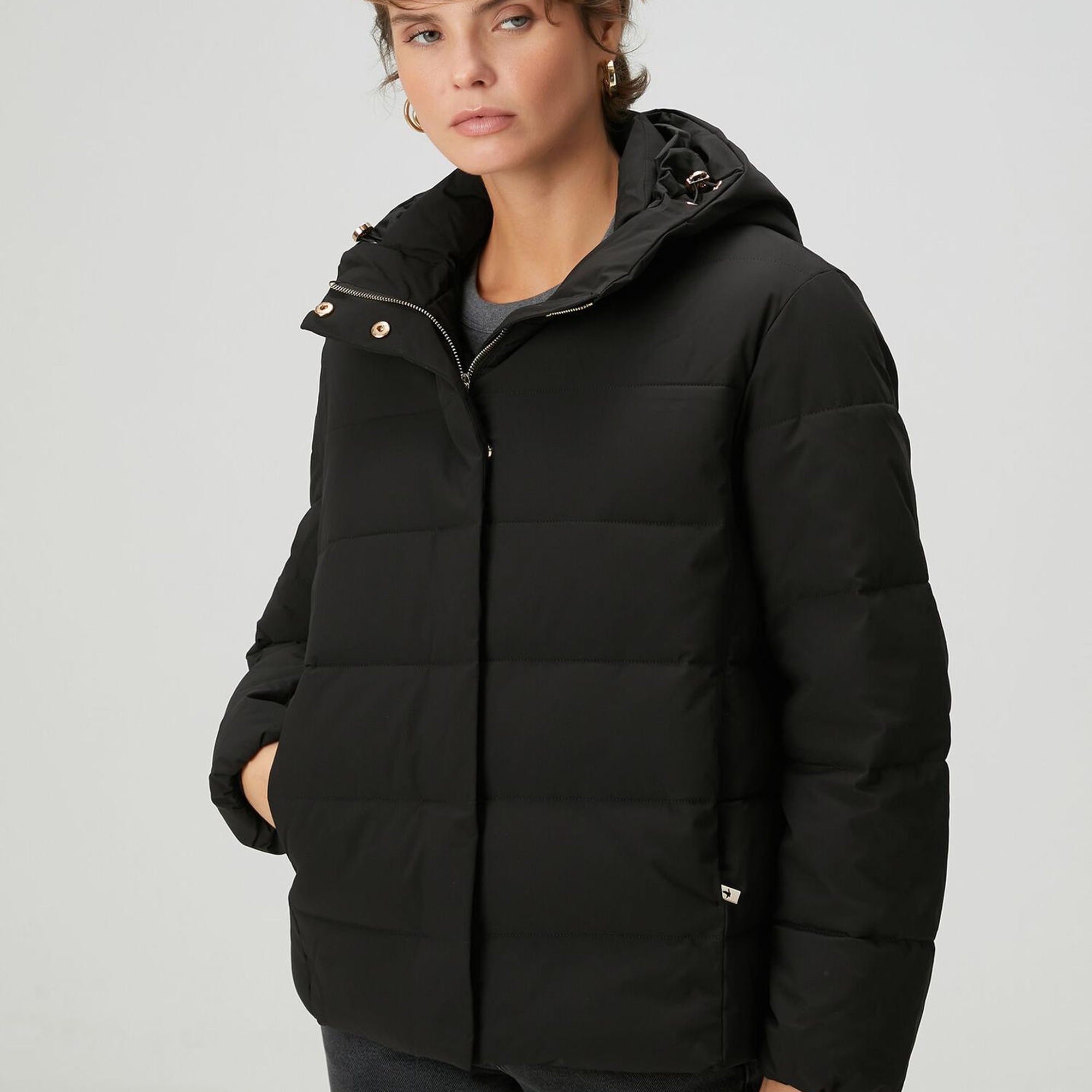 Beymen Club Kadın Siyah Kapüşonlu Basic Mont