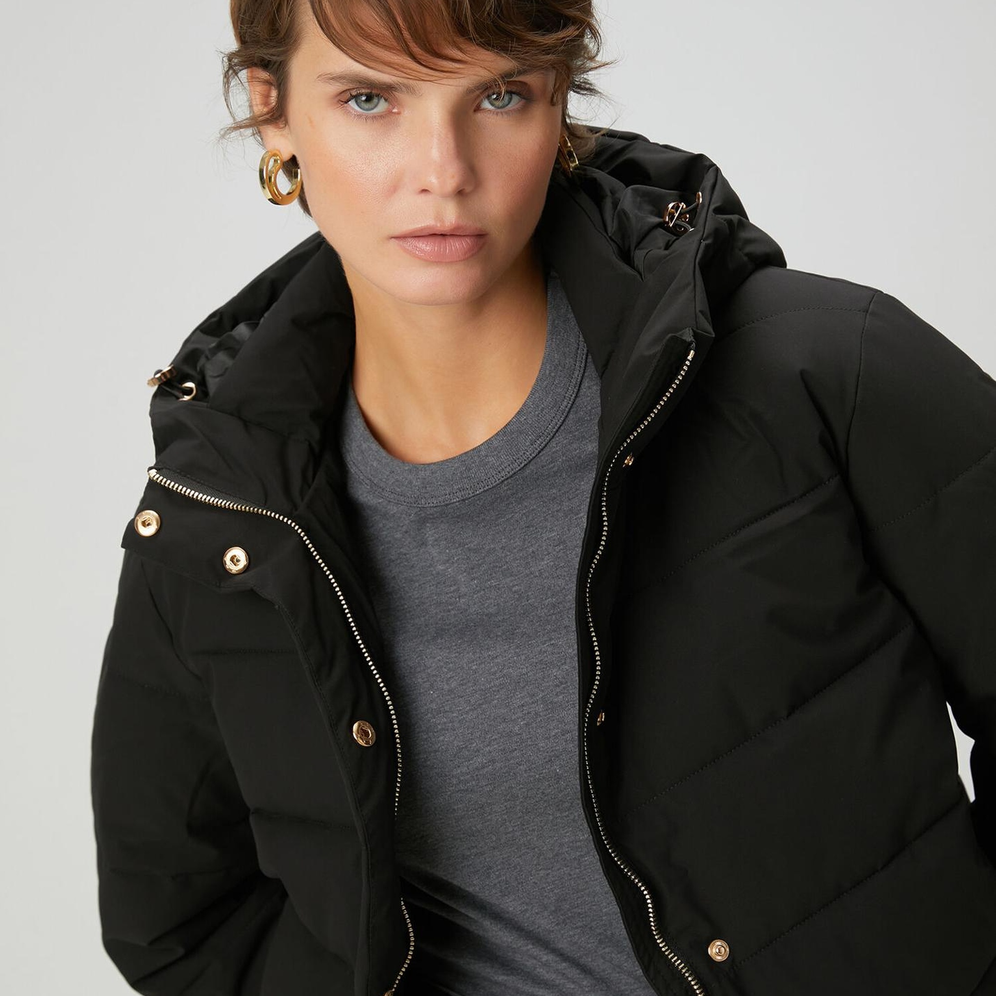 Beymen Club Kadın Siyah Kapüşonlu Basic Mont