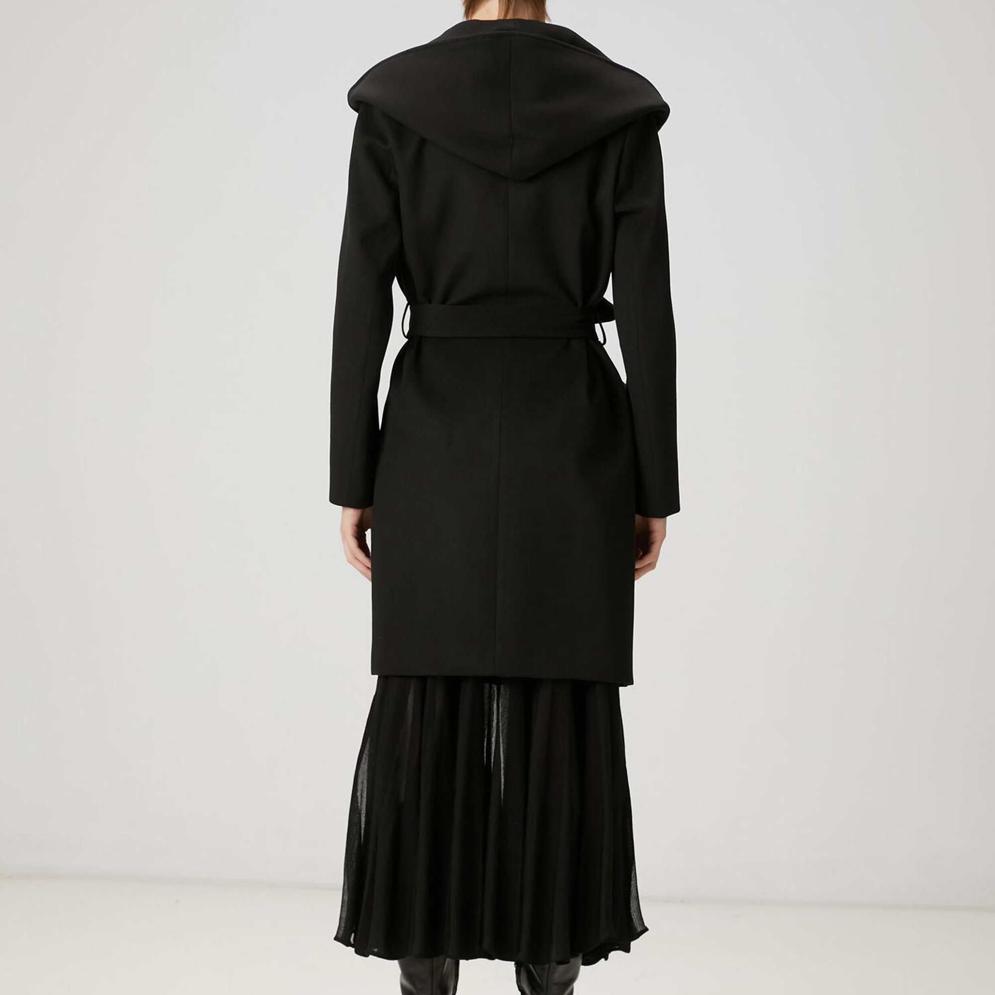 Beymen Club Kadın Siyah Kapüşonlu Palto