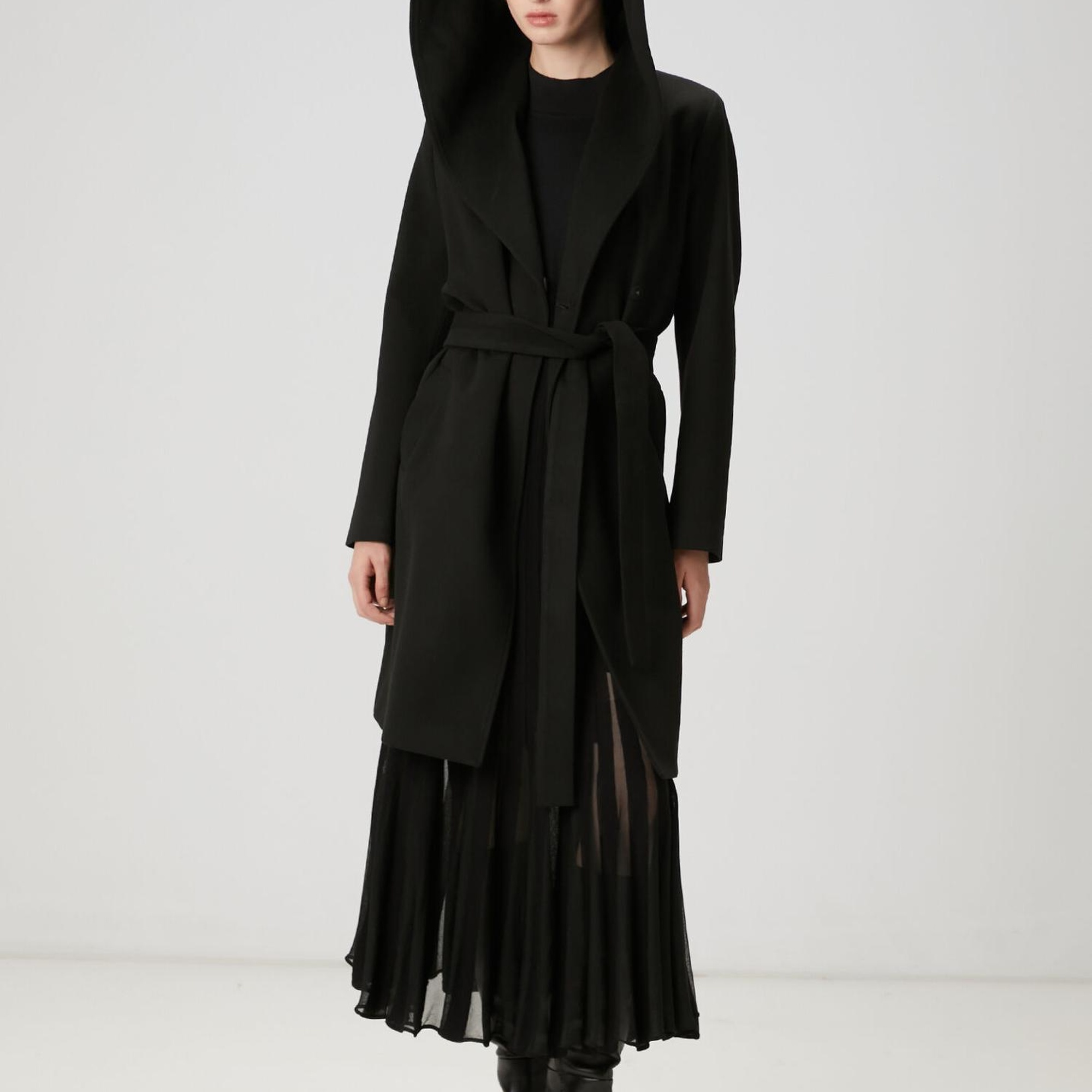 Beymen Club Kadın Siyah Kapüşonlu Palto