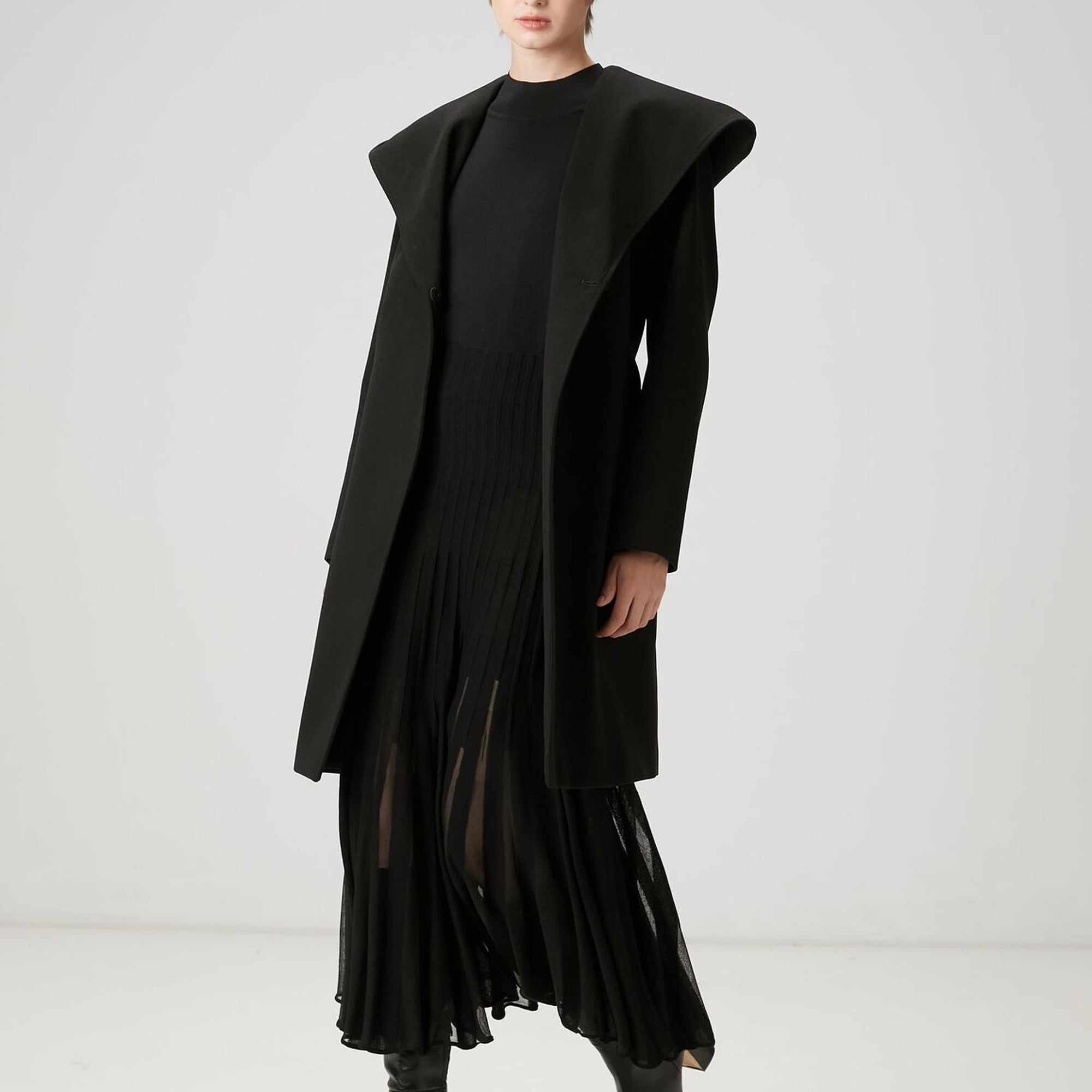 Beymen Club Kadın Siyah Kapüşonlu Palto