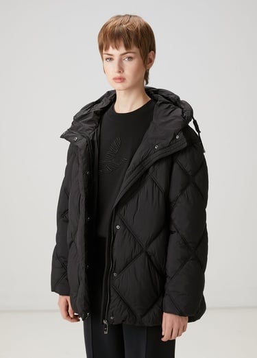  Beymen Club Kadın Siyah Kapüşonlu Puffer Mont