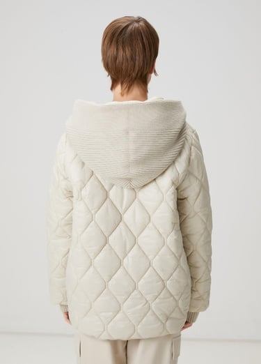  Beymen Club Kadın Bej Kapüşonlu Kapitoneli Mont