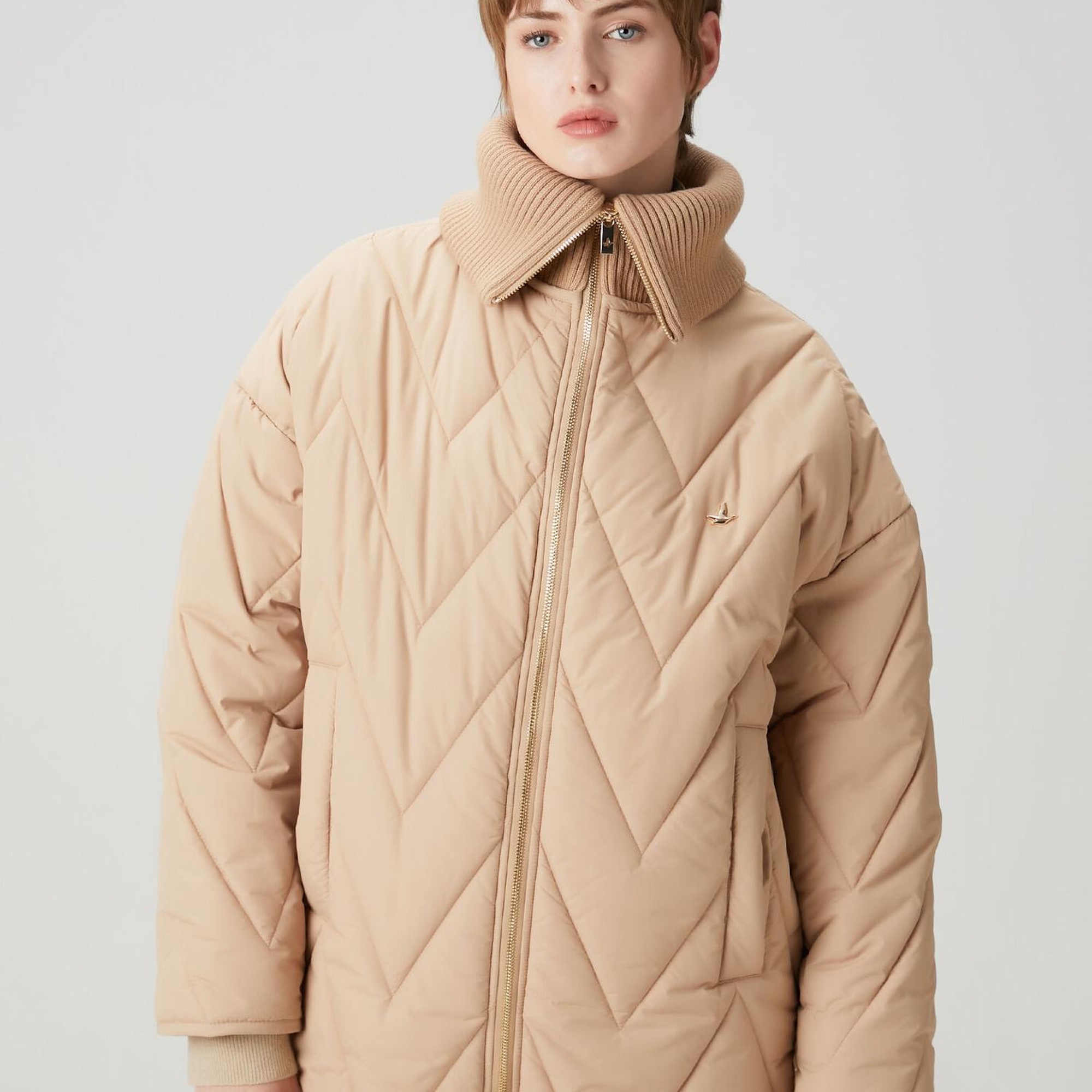 Beymen Club Kadın Kamel Zikzak Kapitoneli Mont