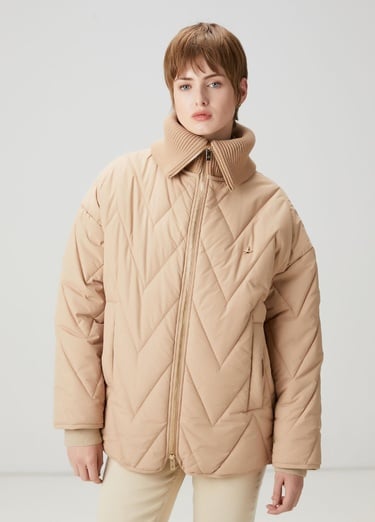  Beymen Club Kadın Kamel Zikzak Kapitoneli Mont