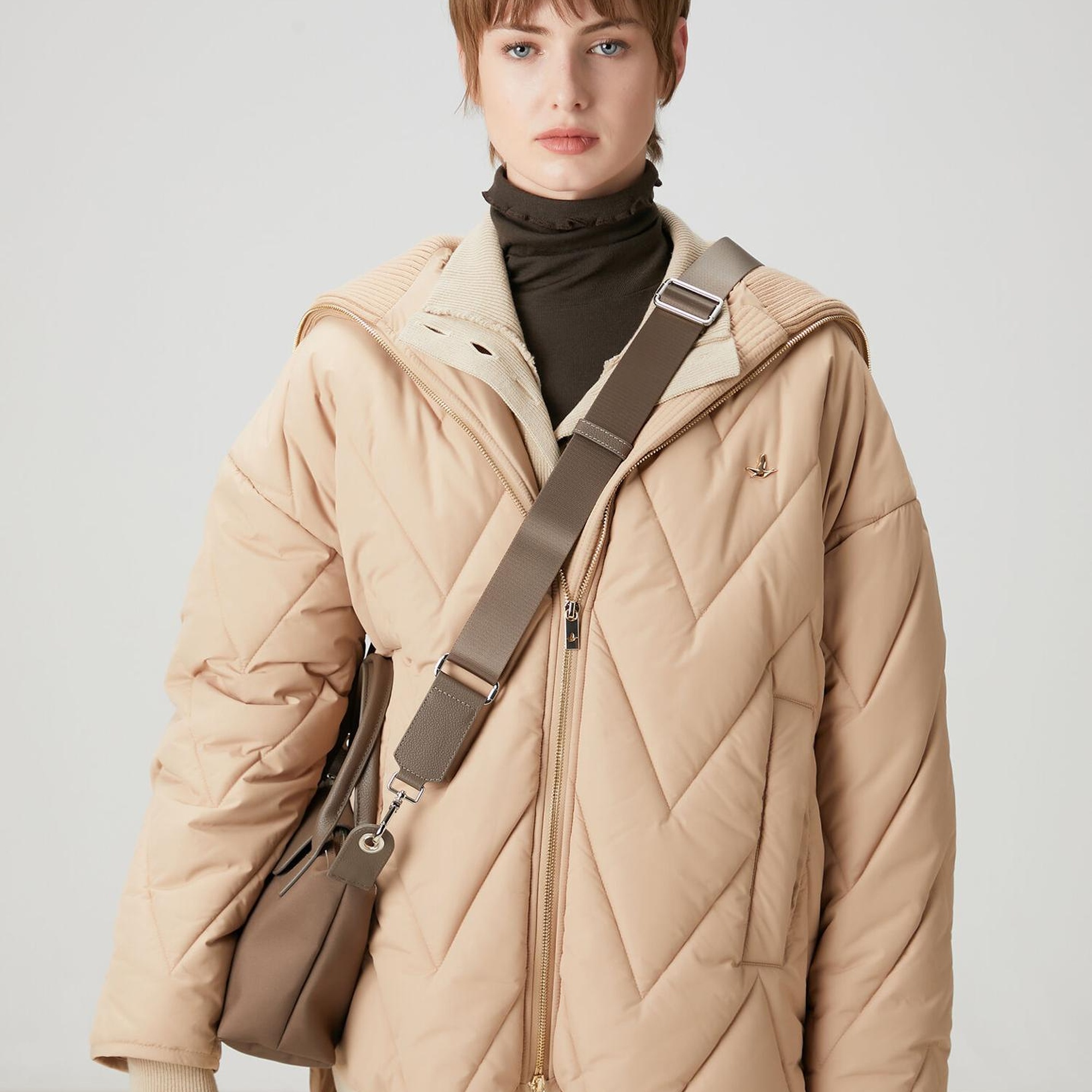 Beymen Club Kadın Kamel Zikzak Kapitoneli Mont