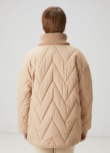  Beymen Club Kadın Kamel Zikzak Kapitoneli Mont