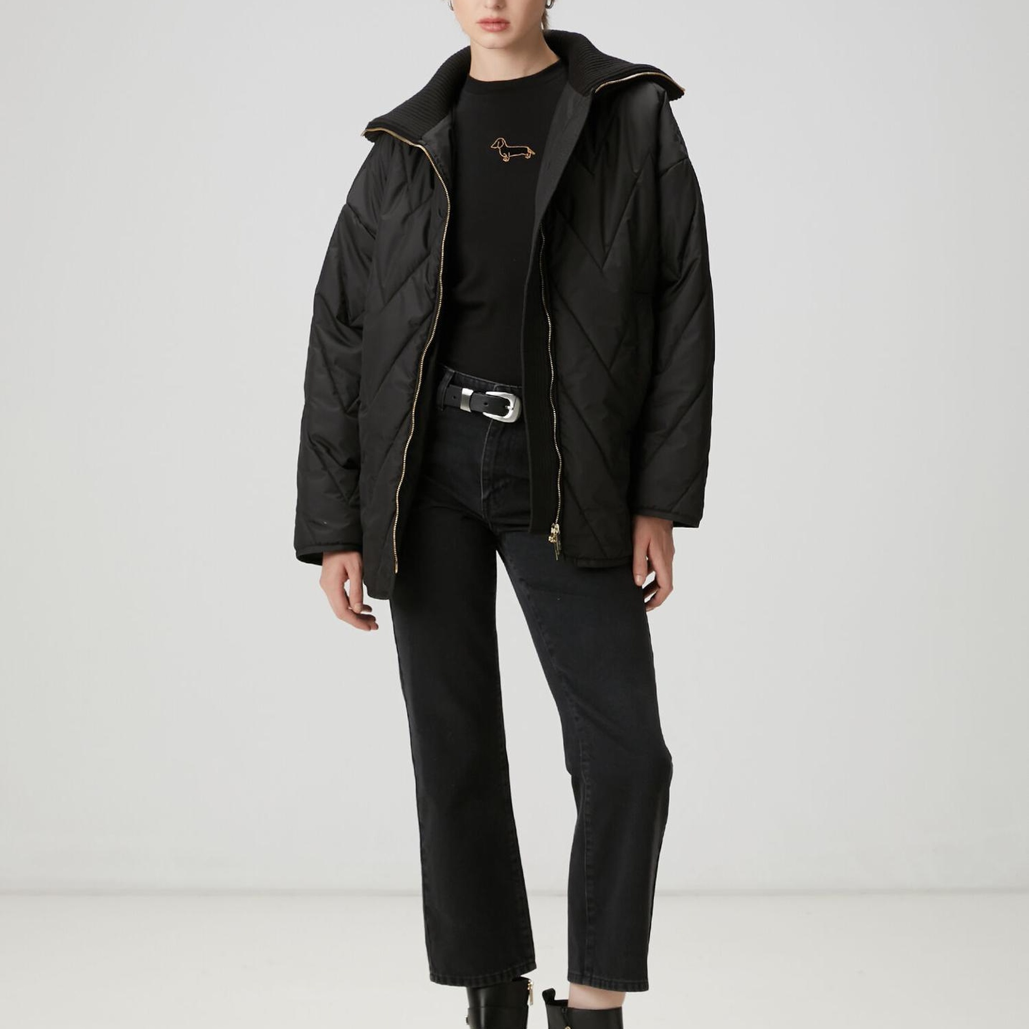 Beymen Club Kadın Siyah Kapitoneli Mont